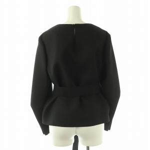 ADORE プラージュジョーゼット ベルト付きブラウス Aラインスカート セット 38 36 ブラック