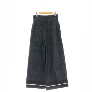 ADORE ライトデニムパンツ ストライプ ジーンズ ワイドパンツ 36 ネイビー /DF OS