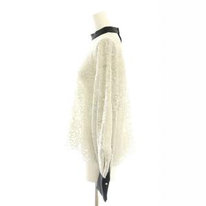 ADORE ペーズリーレースブラウス プルオーバー 長袖 38 ライトグレー ブラック /DF OS