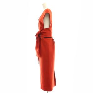 ADORE トリプルクロスワンピースジャンパースカート ベルト付き 38 赤 黒 /MI OS