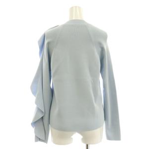 ADORE ドライストレッチラッフルスリーブニット カットソー 長袖 38 水色 /AT OS