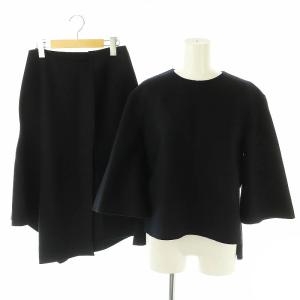 ライトリバー ブラウス アシメトリーヘムスカート セットアップ 38 36 ダークネイビー