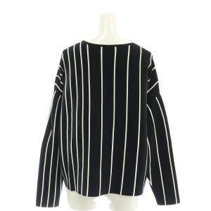 ADORE クリアファインストライプニットプルオーバー 長袖 38 ブラック /HK OS