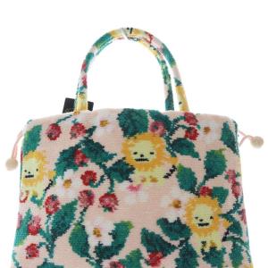 FEILER BARNEYS NEWYORK 手付き巾着 ハンドバッグ ライオン ピンク /SR2