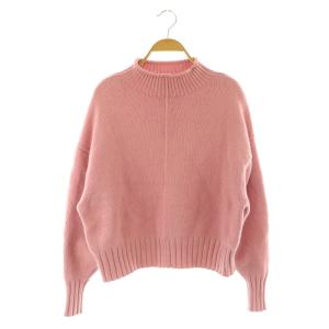 21AW ラムカシミヤ ビルドネックプルオーバー ニット セーター 長袖 ボリュームスリーブ S ピンク