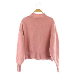 MACPHEE 21AW ラムカシミヤ ビルドネックプルオーバー ニット セーター 長袖 ボリュームスリーブ S ピンク