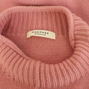 MACPHEE 21AW ラムカシミヤ ビルドネックプルオーバー ニット セーター 長袖 ボリュームスリーブ S ピンク