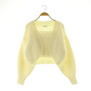 23AW ファーライクアンサンブルニットプルオーバー カーディガン ボリュームスリーブ F アイボリー