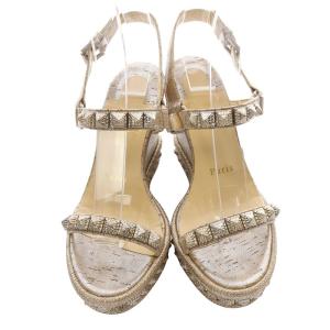 Christian Louboutin ウェッジソール  サンダル ストラップ 35 ゴールド色 /SR12