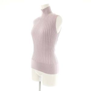 Cruciani タートルネックノースリーブニット カットソー リブ 38 紫 パープル /AT OS