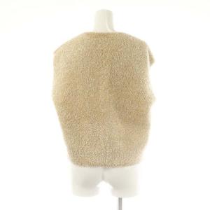 UNITED ARROWS 24AW グリッターラメノースリーブプルオーバー ニット ベスト ベージュ ゴールド色 /DF OS