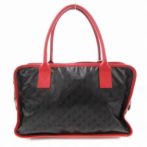 GHERARDINI トートバッグ レザーハンドル 総柄 黒 ブラック 赤 レッド /JS