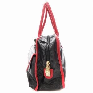 GHERARDINI トートバッグ レザーハンドル 総柄 黒 ブラック 赤 レッド /JS