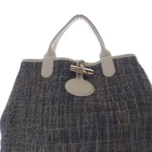 Longchamp ロゾ リバーシブル トートバッグ ハンドバッグ グレー /SR1