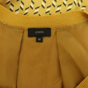 JOSEPH ジョゼフ ニット×シェブロンプリント ドレス ワンピース ニット サテン 切替 Vネック M マスタード