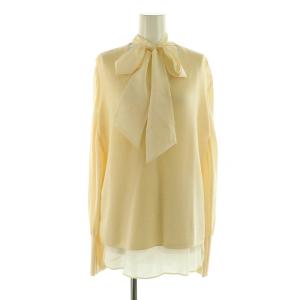 ジョゼフ ニットレイヤード ブラウス ベスト 長袖 リボン M アイボリー /MY OS