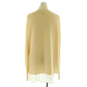 JOSEPH ジョゼフ ニットレイヤード ブラウス ベスト 長袖 リボン M アイボリー /MY OS