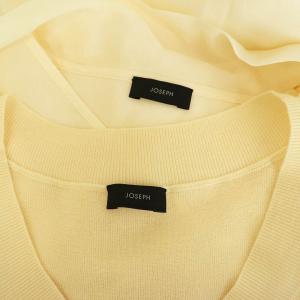 JOSEPH ジョゼフ ニットレイヤード ブラウス ベスト 長袖 リボン M アイボリー /MY OS