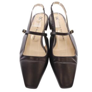FABIO RUSCONI バックストラップ パンプス スクエアトゥ 38 24.5cm 黒 ブラック /SR4