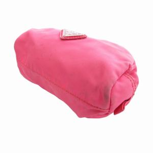 PRADA ミニ ポーチ インバッグ 三角プレート ナイロン ピンク /HO AA