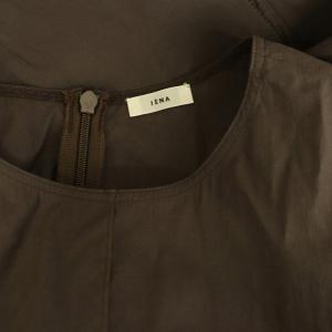 IENA ナイロンストレッチフレアワンピース ロング ノースリーブ 36 ブラウン /MY OS