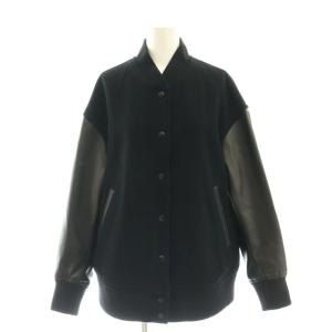 スタジアムジャンパー スタジャン ウール フェイクレザー 36 黒 /MI OS