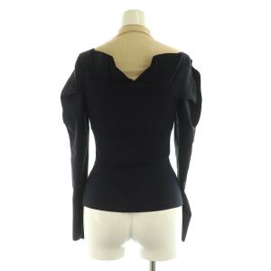 SNIDEL デコルテシースルードッキングニットプルオーバー カットソー ONE ネイビー /MY OS