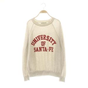 カシミヤ ニット セーター ロゴ 長袖 グレー /DF OS