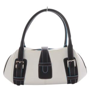 LOEWE SENDA ハンドバッグ バイカラー ホワイト ブラック