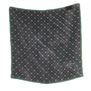 インターロッキングG ポケットチーフ スカーフ 紺 ネイビー 緑 グリーン 660425 /SR32 SH