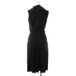 PRADA ノースリーブ ボウタイワンピース ひざ丈 38 ブラック /DF OS