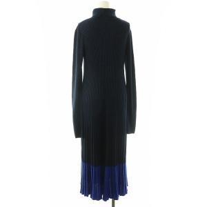 MILA OWEN MILAOWEN 24AW タートルネックロングリブニットワンピース 長袖 ラメ 1 ネイビー ブルー /ES OS