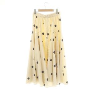 Mystrada 23AW ドットマチスカート フレア ロング 36 アイボリー ブラック /DF OS