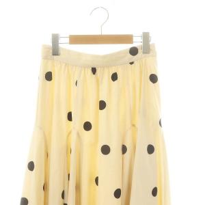 Mystrada 23AW ドットマチスカート フレア ロング 36 アイボリー ブラック /DF OS