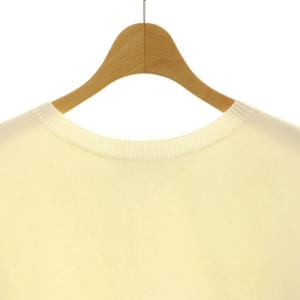 JUSGLITTY 24AW 7分袖ロゴブローチ付クロップドニット セーター ショート丈 2 白 ホワイト /AT OS