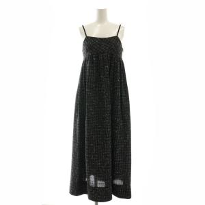 23AW ツイードベアワンピース ロング 1 ブラック ホワイト /DO OS