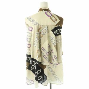 Grace Class 25SS チェーンレイヤードノースリーブ ブラウス シャツ ボウタイ 38 アイボリー マルチカラー /ES