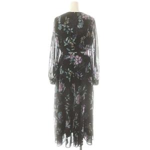 Diagram GRACE CONTINENTAL 25SS フラワーレイヤーワンピース 38 ブラック マルチカラー