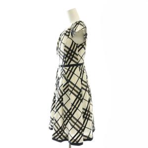 BURBERRY BLUE LABEL ノバチェック フレンチスリーブ ワンピース ひざ丈 36 白 ホワイト 黒 ブラック /AT OS