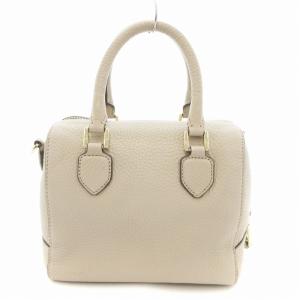 TORY BURCH ミニボストンバッグ ショルダー 2WAY レザー アイボリー /UO