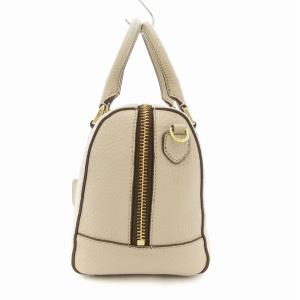 TORY BURCH ミニボストンバッグ ショルダー 2WAY レザー アイボリー /UO