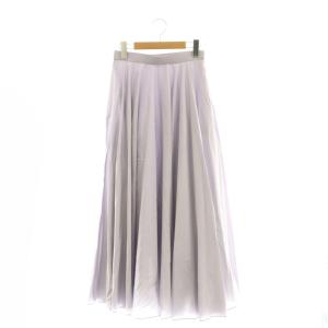 24AW シルキータフタフレアスカート マキシ ロング 34 紫 パープル /AT OS