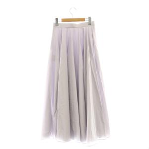 NOBLE 24AW シルキータフタフレアスカート マキシ ロング 34 紫 パープル /AT OS