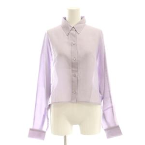 24SSドレープヨークショートシャツ スタンドカラー 長袖 F 紫 パープル 24050240102020