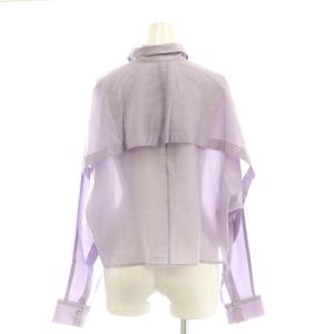 NOBLE 24SSドレープヨークショートシャツ スタンドカラー 長袖 F 紫 パープル 24050240102020