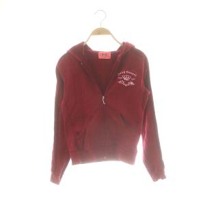 ベロアライン切替ジップアップパーカー 40 レッド /DF OS