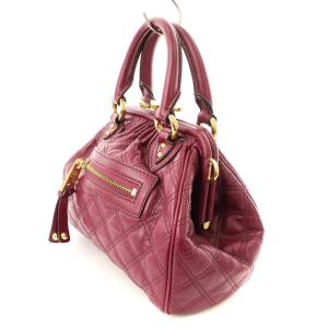 MARC JACOBS キルテッドレザースタム ハンドバッグ ショルダーバッグ がま口 2WAY 紫 C3PE013 81063