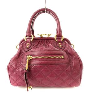 MARC JACOBS キルテッドレザースタム ハンドバッグ ショルダーバッグ がま口 2WAY 紫 C3PE013 81063