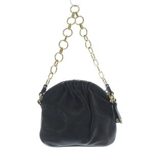 MARC JACOBS チェーンショルダーバッグ レザー ロゴ 黒 ブラック /SR37