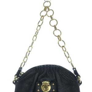 MARC JACOBS チェーンショルダーバッグ レザー ロゴ 黒 ブラック /SR37